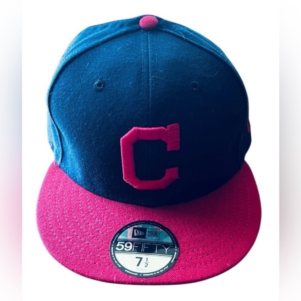 Cleveland Indians New Era Fitted Hat Size 7 1/2” Block "C" 2020 MLB 59FIFTY